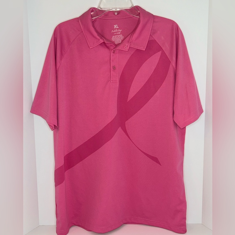Delta & Breast Cancer Research‎ Foundation hot pink short sleeve polo size XL